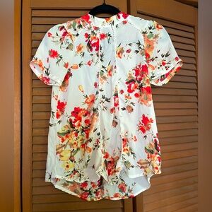 Sienna Sky Red and White Blouse Top